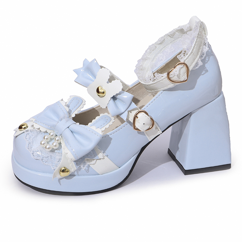 Leather Classic Strap - Sapatos Lolita Femininos Clássicos de Bico